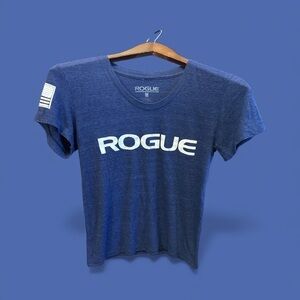 Rogue Athletic Equipment Maker Women's Navy Tee Size Medium Gym Workout Shirt